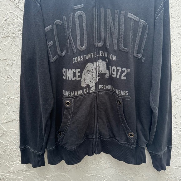 ECKO UNLTD Full Zip Jacket Men Large Y2K Graphic Print Hip Hop Casual Streetwear - Picture 3 of 7
